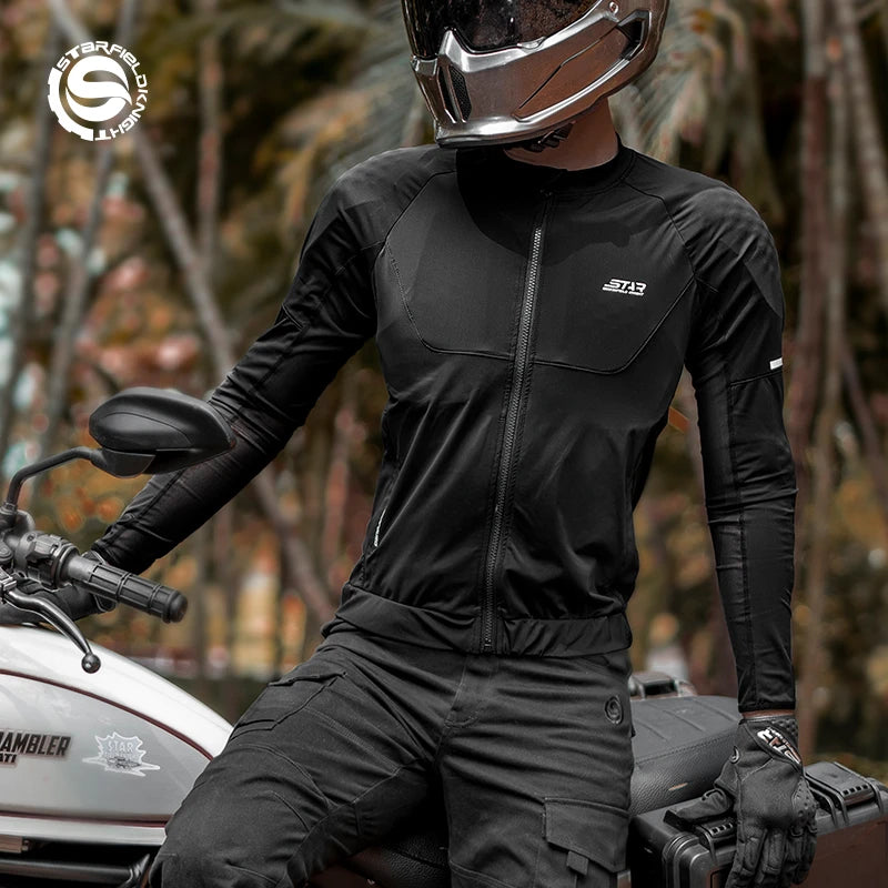 Unleash Your Ride with the Black Motorcycle Armor Jacket - Summer Breathable Cycling Gear for Men with CE Protection