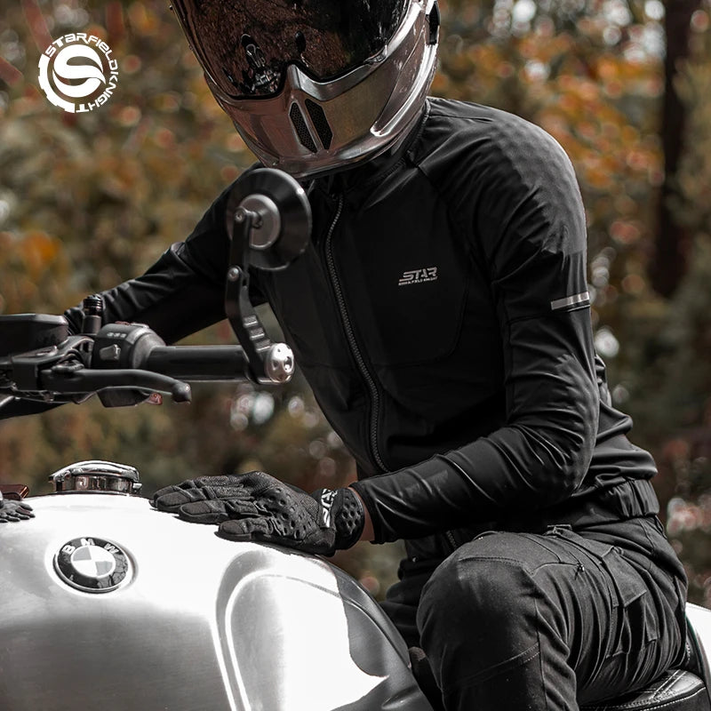 Unleash Your Ride with the Black Motorcycle Armor Jacket - Summer Breathable Cycling Gear for Men with CE Protection