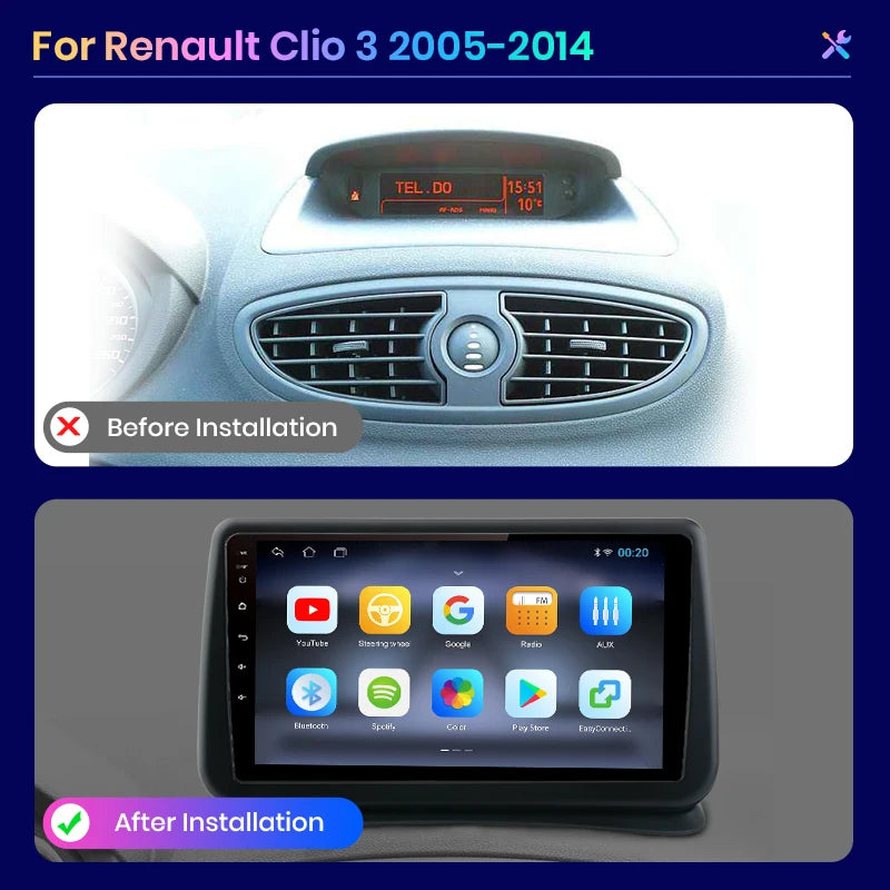 Carplay  Clio 3 2005 à 2014 